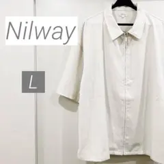 【新品未使用】（Nilway）フルジップドレープ半袖 ワイドシャツのサムネイル