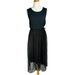 SIMPLICITE シンプリシテェ メッシュワンピース ノースリーブ ブラック