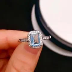 ⭐︎【天然 】アクアマリン リング s925 10.8g - メルカリ