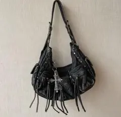 【美品】JAMIN PUECH☆ウッドモチーフ　がま口 レザー ショルダーバッグ 美品】JAMIN PUECH☆ウッドモチーフ がま口 レザー ショルダーバッグ