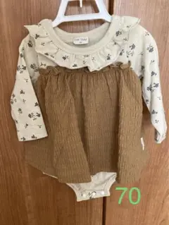 ★匿名発送★ First Closet フラワープリントロンパース 70
