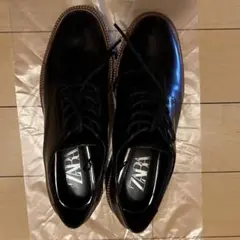 ZARA レースアップシューズ　36 エナメルブラック
