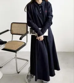 GeeRA U.S. POLO ASSN. ポロ衿カットソーワンピース 長袖