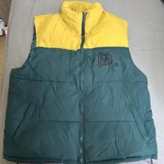 ダウンベスト グリーン/イエロー