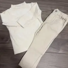 【新品】アイボリー 長袖トップス＋パンツ2点セット 95cm