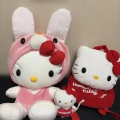 ハローキティ ぬいぐるみリュック　マスコット　3点セット