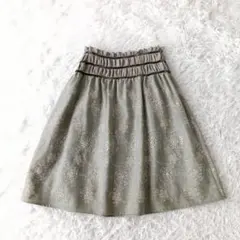 デュアルビューフレアスカート 総柄刺繍たっぷりギャザー42日本製のサムネイル