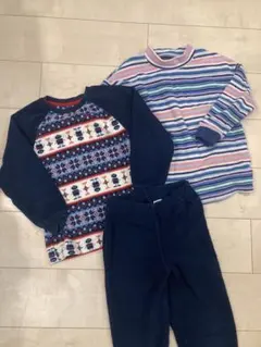 キッズ パジャマセット S ネイビー ストライプ