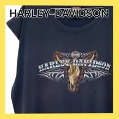 オ*ジ様 USA製 ハーレー 古着 タンクトップ ボロ フェード スカル ダメー