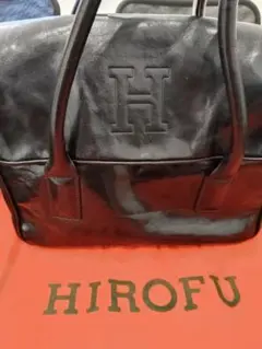 値下げしましたーヴィンテージHIROFU 黒 レザー ショルダーバッグ　保存袋付のサムネイル