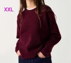 ユニクロ スフレヤーンクルーネックセーター 19WINE XXL
