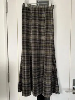 ナノユニバース　チェック柄 フレアロングスカート　サイズ36