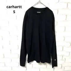 carhartt 長袖　カットソー　黒　ロンT ロゴ　コットン100% S