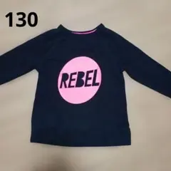 OLD NAVY トレーナー M(8) 130 黒　蛍光赤　男の子　女の子