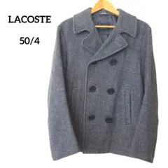 LACOSTE ウール ピーコート 50/4 グレー ワニロゴプレート 厚め素材のサムネイル