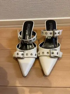 SHEIN 靴 パンプス ミュール シューズ ホワイト23.5センチ