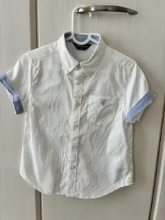 COMME CA ISM 半袖シャツ 110A ホワイト・ブルー