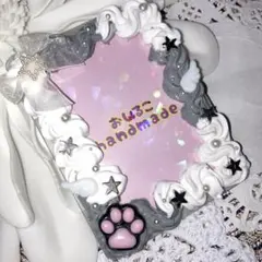 B8 硬質トレカケース デコ ホイップデコ 白 グレー 肉球 羽 星