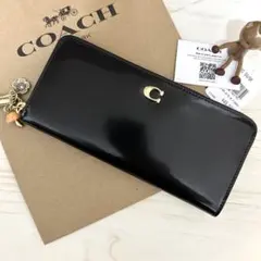 ★ 店頭完売 新品 高級感のエナメルレザー 新品 COACH コーチ 長財布