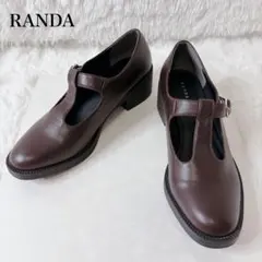 RANDA ランダ Tストラップ ローファー ダークブラウン　Lのサムネイル