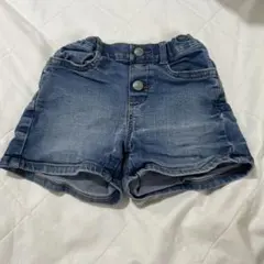 デニム ハーフパンツ ゴム入りウエスト