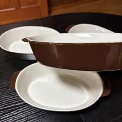 グラタン皿　茶色　チョコレート色　4皿のサムネイル