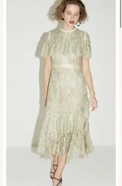 FRAY I.D ケミカルレース　フレア　ワンピース フレイ アイディー ドレス