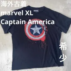 90'00'古着 MARVEL ヴィンテージ キャプテン・アメリカ Tシャツ 黒