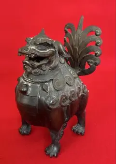 唐物 銅製 獅子置物 狛犬 縁起物 中国美術 - メルカリ