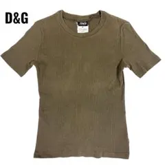 D&G 半袖 Tシャツ カーキ リブ素材 サイズMのサムネイル