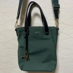 アニエスベー　ナイロン2way ショルダーバッグ　グリーンのサムネイル