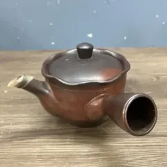 D-4 【伝統工芸】萬古焼 横手急須 昭和レトロ 茶器 急須 ヴィンテージ 