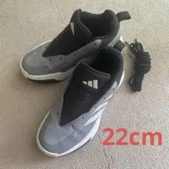 adidas バスケットボールシューズ グレー替え紐付き