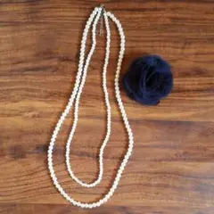 コサージュ&パール調ネックレス