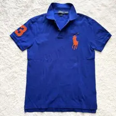 POLO Ralph Lauren ビッグポニー ポロシャツ 青 刺繍 M