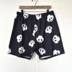 シーイン　パンダ柄　ショートパンツ　ハーフパンツ　XL　黒　ワイド　カジュアルのサムネイル