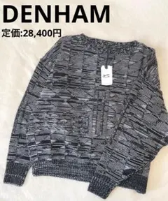 DENHAM(デンハム)⭐️ウールニットセーター⭐️黒⭐️ウール100％⭐️新品タグ付き