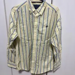 POLO CLUB M イエロー ストライプ シャツ