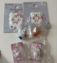 キティ　マイメロ　めじるし　ミニチュアパッケージコレクション　ワッペン