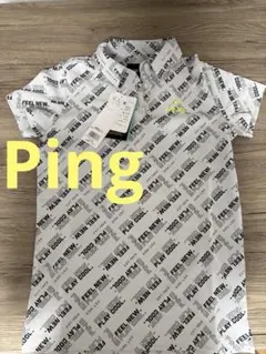 PING レディース ゴルフシャツ 総柄 半袖 サイズS