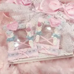 ホイップデコ クリアケースデコ レース リボン イチゴ 量産型 ピンク 水色