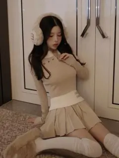 Darich ニットセットアップ Free ベージュ トップスのみ ダーリッチ