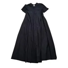mici　バックギャザーワンピース　ロング　ブラック　シャツワンピースのサムネイル