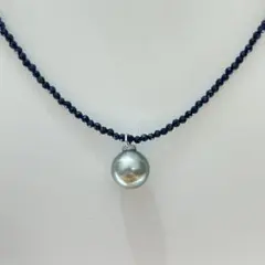 【新品】タヒチ真珠ブラックトルマリンネックレス