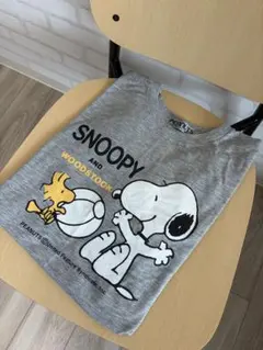 未使用 PEANUTS スヌーピー ウッドストック Tシャツ L グレーのサムネイル