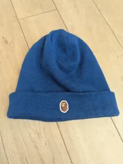 A BATHING APE エイプ ベイプ ニット帽 青 ネイビーのサムネイル