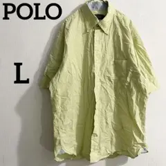 POLO ポロ 半袖ボタンダウンシャツ ワンポイント刺繍 ライトグリーン L古着のサムネイル