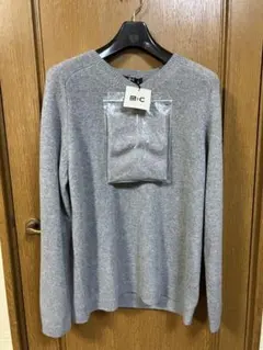 【新品】ユニクロc カシミヤリラックスvネックセーター スカーフつき グレー M