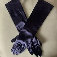 黒 サテン ロングウェディンググローブ