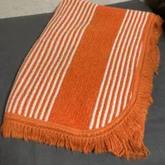 ７０'S オレンジと白のストライプ ベッドカバーのサムネイル
